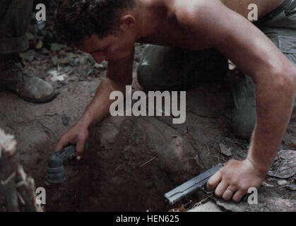 Tunnel rat Sgt. Ronald Payne of Atlanta, Ga., is helped from tunnel ...