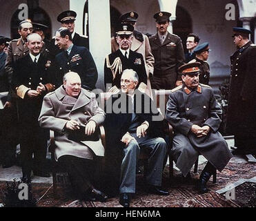 Yalta summit 1945 with Churchill, Roosevelt, Stalin Stock Photo
