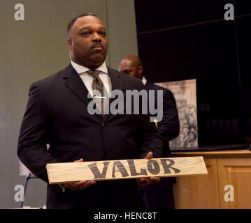 The 81st Regional Support Command held their annual Black History Month celebration held at Fort Jackson, S.C., on Feb. 27. Pictured here, is Mr. A.J. Franklin portraying slain civil rights activist Medger Evers. Black History Month at 81st Regional Support Command 140227-A-IL912-038 Stock Photo