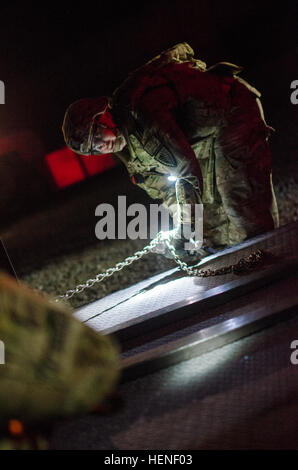 The Indiana National Guard 1638th Transportation Company operates a ...