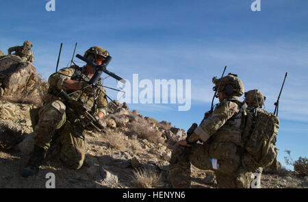 Army Ranger from Special Troops Battalion wearing U.S. flag on his ...