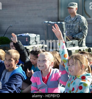 U.S. Army Soldiers from the 19th Engineer Battalion demonstrated the Talon II robot to elementary students during Career Day at Creek Side Elementary School, providing hands-on experience and introducing engineering and robotics concepts. Stock Photo