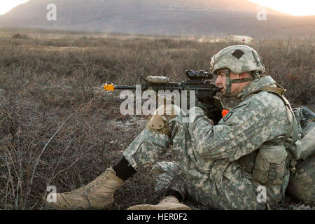 A paratrooper from Apache Company, 1st Battalion, 501st Parachute ...