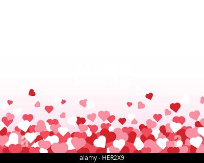 Abstract background for Valentines Day greetings with hearts border and copy space Stock Vector