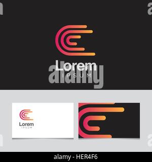 Logo design elements with business card template. Vector graphic design elements for company logo. Stock Vector