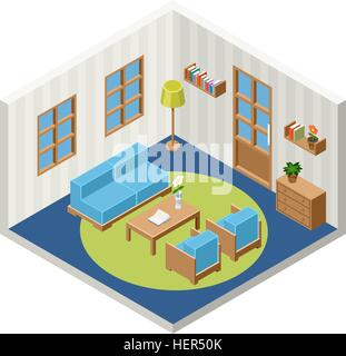 Isometric Furniture Vector Drawing of Bookcase Stock Vector Image & Art ...