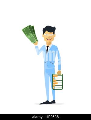 businessman money bag gold bar bank vector illustration vector ...