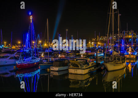 Christmas Lights Illuminations Ramsgate Royal Harbour Kent England Stock Photo