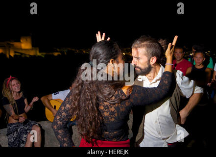 Man and woman dance flamenco, Albaicin, Granada Stock Photo