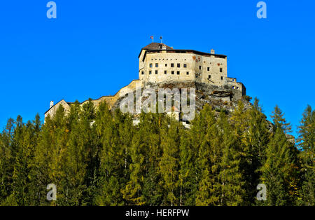 Tarasp Castle, Scuol, Lower Engadine, Grisons, Switzerland Stock Photo