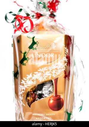 A box of Lindt Lindor assorted chocolates Stock Photo