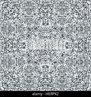 vector television noise pixels glitch mandala modern decoration seamless pattern Stock Vector