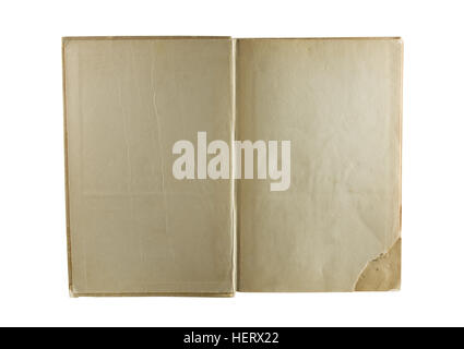 Very old book with Two Blank pages for your copy. Stock Photo