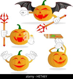 halloween cartoon pumpkin vector isolated on white background for celebration of halloween Stock Vector