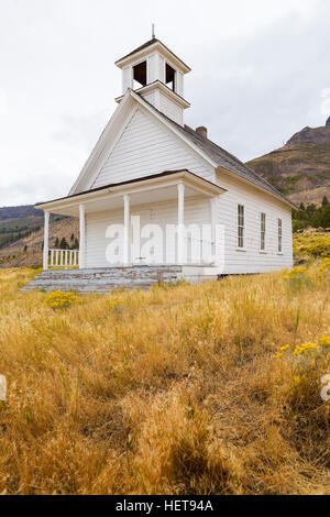 Old School House or Church in field near Summer Lake Oregon Stock Photo