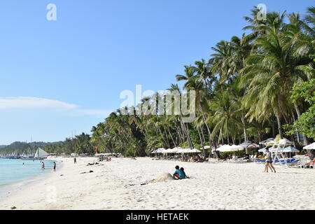 White beach, Boracay island, Philippines Stock Photo