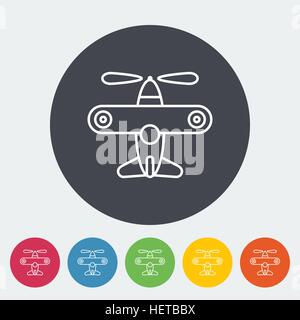 Airplane toy icon. Thin line flat vector related icon for web and mobile applications. It can be used as - logo, pictogram, icon, infographic element. Stock Vector