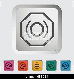Problems with brake fluid. Single icon. Vector illustration. Stock Vector