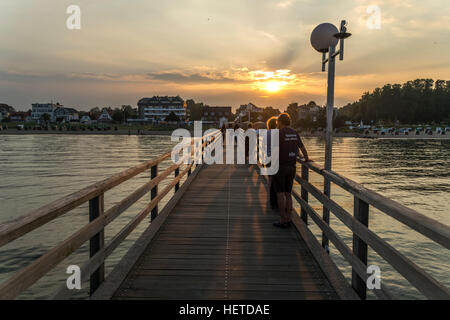 baltic sea pier in Haffkrug, Scharbeutz, Schleswig-Holstein, Germany Stock Photo