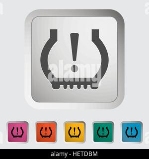 Tire Pressure. Single icon. Vector illustration. Stock Vector
