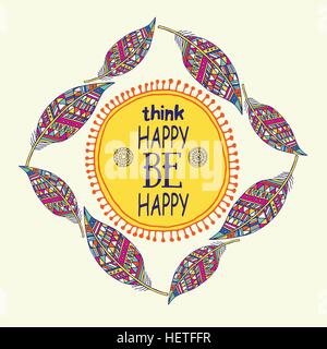 frame for text in the ethnic style of boho Stock Vector