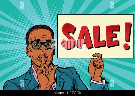 African businessman, the secret sale Stock Vector