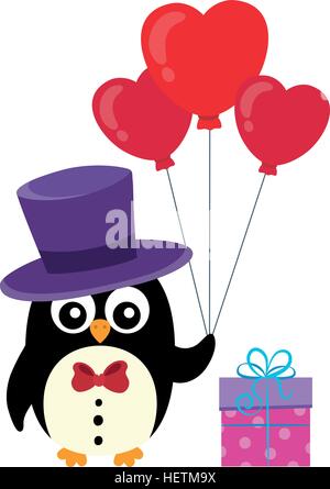 Valentine penguin topic image 1 - eps10 vector illustration. Stock Vector