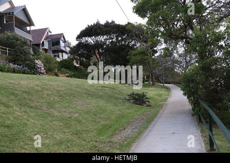 Cremorne Point foreshore walk on Sydney’s Lower North Shore. Stock Photo