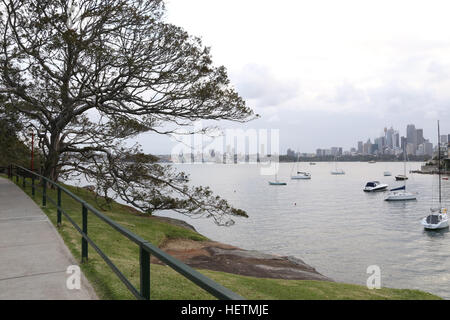 Cremorne Point foreshore walk on Sydney’s Lower North Shore. Stock Photo