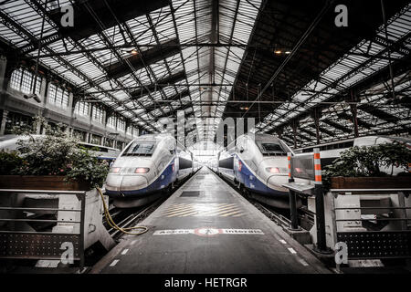 Paris, France, TGV Bullet Train in Historic Train Station, "Gare de