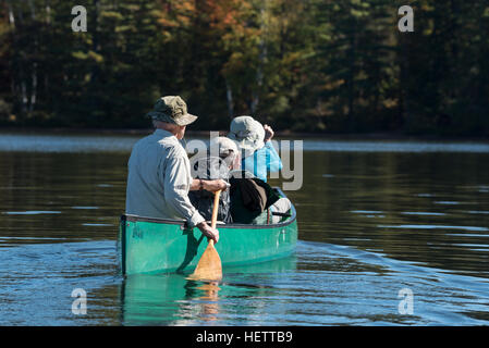 Canoeing in the St. Regis Canoe Area of Adirondack State Park, New York. Stock Photo