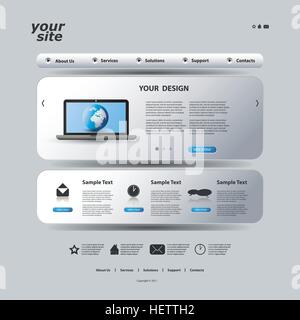 Modern Colorful Abstract Web Site Concept Creative Design Template Layout with  Earth Globe on the Screen of a Laptop Stock Vector
