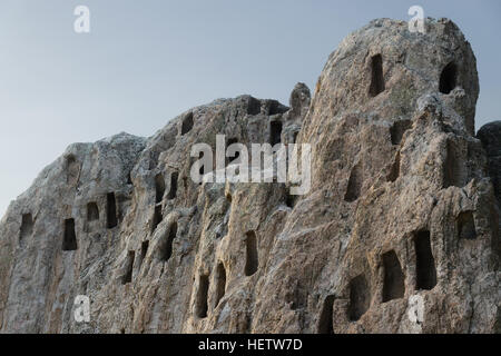 Antique Thracian Sanctuary Eagle Rocks or 'orlovi skali', near town of Ardino, Kardzhali Region, Bulgaria Stock Photo