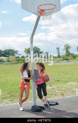 having a time out from basketball Stock Photo