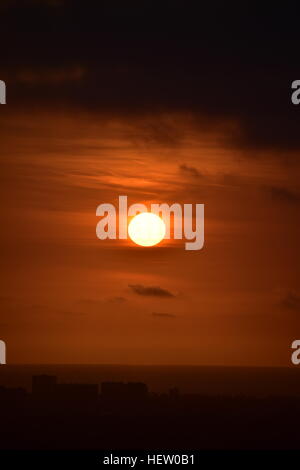 Golden Sunset from LA - This photo was taken at Baldwin Hills Scenic Overlook in Los Angeles, California Stock Photo