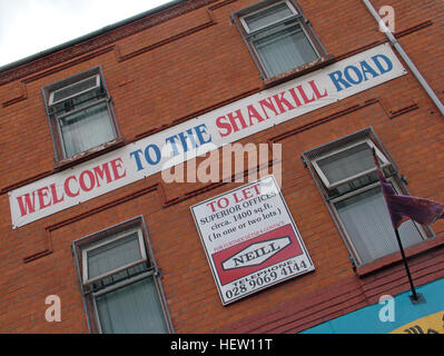 Shankill Road Mural -Welcome To The Shankill Road, West Belfast, Northern Ireland, UK Stock Photo