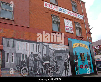 Shankill Road Mural -Lest we Forget, West Belfast, Northern Ireland, UK Stock Photo