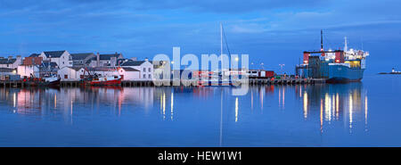 Stornoway Isle Of Lewis Panorama of harbour, Scotland, UK,Ullapool ferry MV,Loch,Seaforth Stock Photo