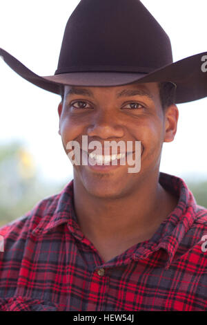 Portrait of young male cowboy Stock Photo