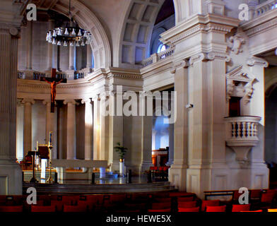 The Cathedral of the Blessed Sacrament, located in the city centre of Christchurch, New Zealand, also known as the Christchurch Basilica, is the mother church of the Roman Catholic Diocese of Christchurch and seat of the Bishop of Christchurch Stock Photo