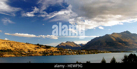 Gigatown Queenstown is a part of New Zealand's initiative to bring ultra-fast broadband to the region. Located near Lake Wakatipu, Queenstown is known for its stunning natural landscapes, outdoor activities, and tourist attractions, making it a prime destination for visitors and residents alike. Stock Photo