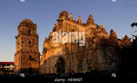 St. Augustine Church, or more popularly called Paoay Church, in Ilocos Norte is one of the the oldest churches in the Philippines and is among the major attractions of Ilocos Norte.  Built of coral blocks and stucco-plastered bricks, the architecture is a unique combination of Gothic, Baroque and Oriental. Construction of the church was started in 1704 and completed in 1894. A few meters away is the coralstone belltower which served as observation post of the “Katipuneros” during the Philippine Revolution, Paoay Church is included in the UNESCO’s World Heritage List. at Monday, August 13, 2007 Stock Photo
