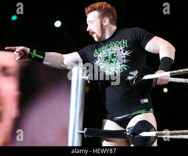 DURBAN, SOUTH AFRICA - AUGUST 01: Sheamus during the WWE World Tour 2013 at Westridge Park Stadium on August 01, 2013 in Durban, South Africa. (Photo Stock Photo
