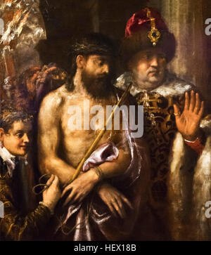 Ecce Homo. Christ Shown to the People by Titian (Tiziano Vecelli or Tiziano Vecellio), oil on canvas, c.1570-76 Stock Photo