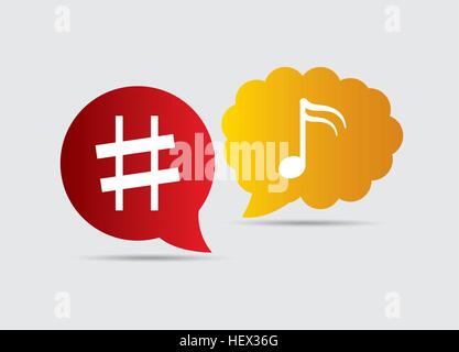 Music notes sound art Stock Vector