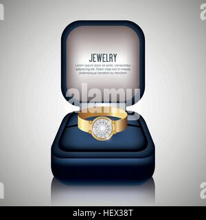 ring in box gift isolated vector illustraion eps 10 Stock Vector