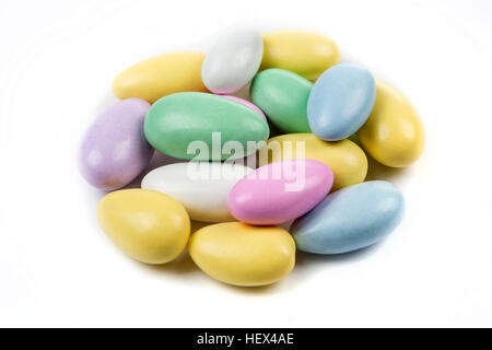 Jordan almonds isolated on white background Stock Photo