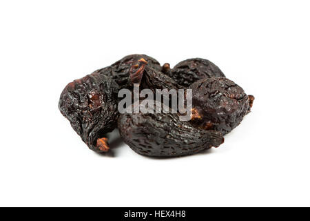 Black mission figs isolated on white background Stock Photo