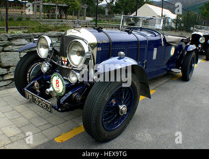 The regular Bentley 6½ Litre and the high-performance Bentley Speed Six were sports and luxury cars based on Bentley rolling chassis in production from 1926 to 1930. The Speed Six, introduced in 1928, would become the most-successful racing Bentley. Two Bentley Speed Six became known as the Blue Train Bentleys after their owner Woolf Barnato's involvement in the Blue Train Races of 1930. Stock Photo