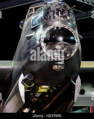 A long, unobstructed bomb bay meant that the Lancaster could take even the largest bombs used by the RAF, including, the 4,000 lb (1,800 kg), 8,000 lb (3,600 kg), and 12,000 lb (5,400 kg) blockbusters, loads often supplemented with smaller bombs or incendiaries. The versatility of the Lancaster was such that it was chosen to equip 617 Squadron, and was modified to carry the Barnes Wallis designed Upkeep &quot;Bouncing bomb&quot; for Operation Chastise, the attack on Germany's Ruhr Valley dams. Although the Lancaster was primarily a night bomber, it excelled in many other roles, including dayli Stock Photo